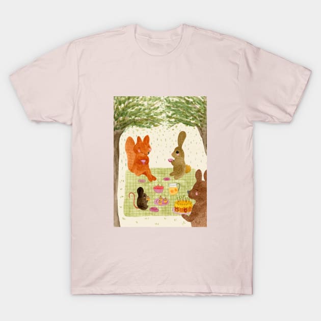 Cute woodland picnic T-Shirt by agus.cami